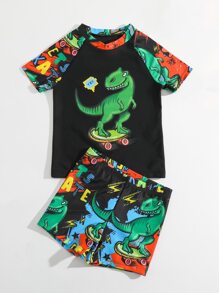 小男童恐龍印花沙灘泳裝