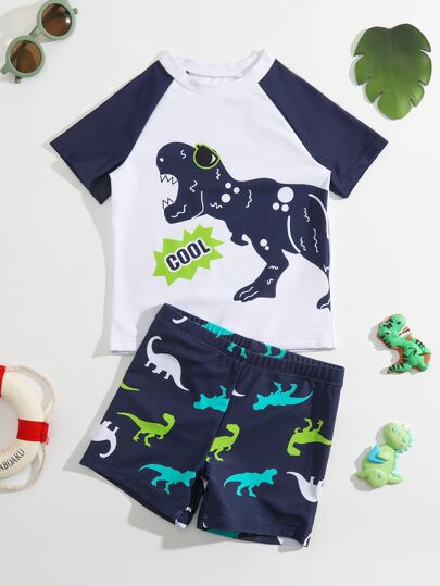 小男童恐龍印花沙灘泳裝