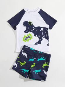 小男童恐龍印花沙灘泳裝