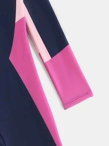 Girls Butterfly & Letter Graphic High Neck One Piece Swimsuit - Multicolor - View 3