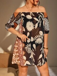 Swim Lushoire 大碼植物印花雪紡罩衫 - 彩色 - 查看 4