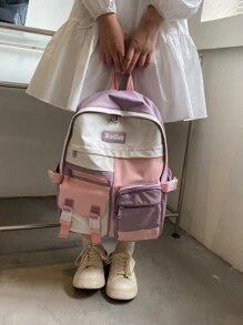 Màu sắc Tương phản Của phụ nữ Ba lô - Màu tím - Xem 8