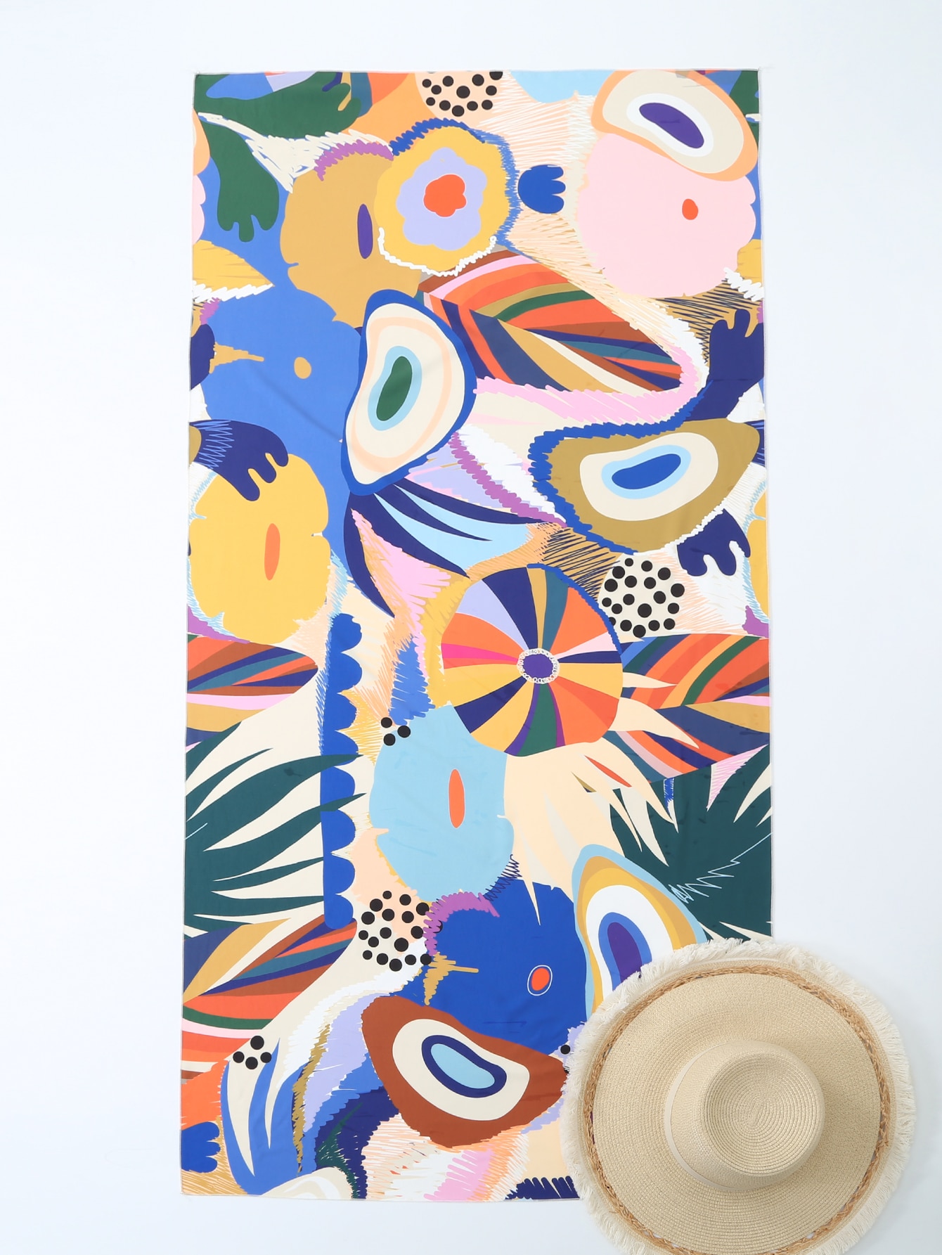 Tropical Print Beach Blanket SHEIN USA