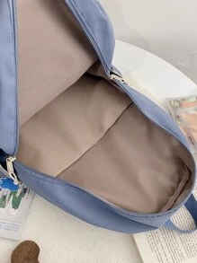 Ba lô chức năng trang trí hoạt hình Túi đi học dành cho sinh viên tốt nghiệp, cô gái tuổi teen, sinh viên năm nhất, sinh viên năm hai, trung học cơ sở và trung học phổ thông, đại học và trung học phổ thông, hoàn hảo cho hoạt động ngoài trời, du lịch và quay lại trường học - Màu xanh bụi bặm - Xem 7