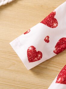 Toddler Girls Heart Print Dress With Accessory Bag - White - View 3