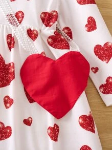 Toddler Girls Heart Print Dress With Accessory Bag - White - View 4