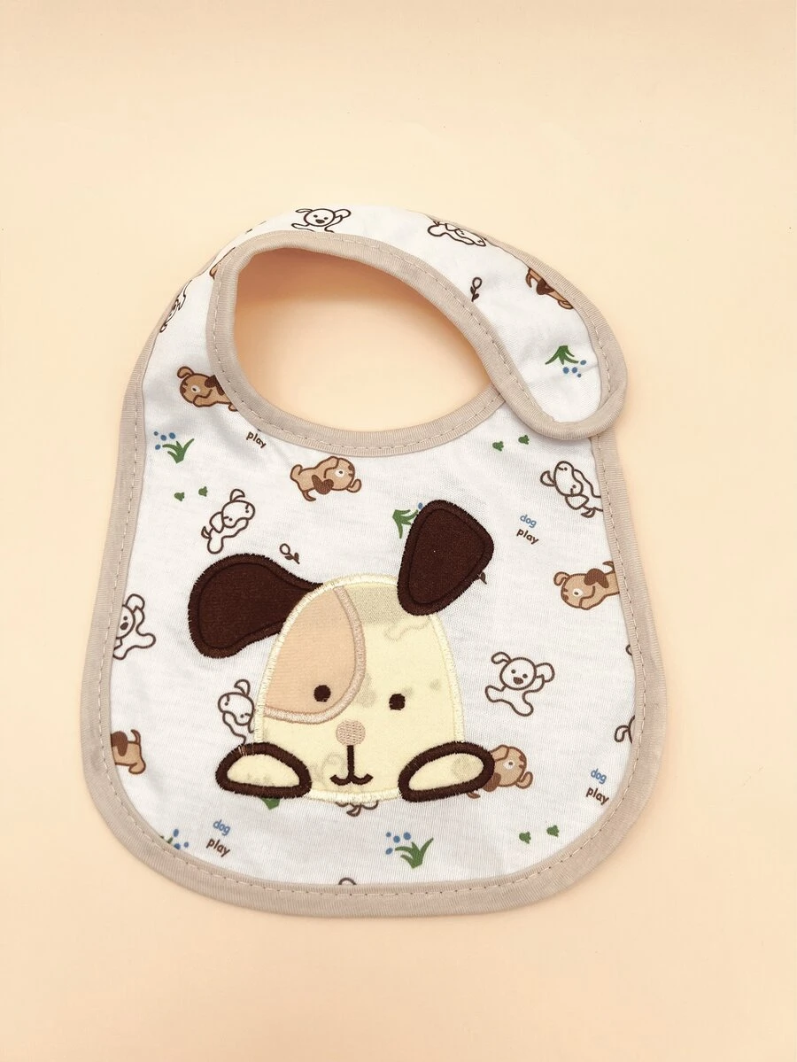 1入組嬰兒狗狗刺繡圍兜 - 彩色 - 查看 1