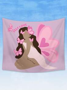 Anabelita Tapiz con estampado de mariposa & de figura - Multicolor - Ver 1