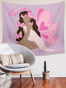 Anabelita Tapiz con estampado de mariposa & de figura - Multicolor - Ver 4