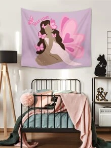 Anabelita Tapiz con estampado de mariposa & de figura - Multicolor - Ver 7