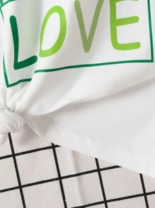 Toddler Girls Clover And Letter Graphic Tee - White - View 5