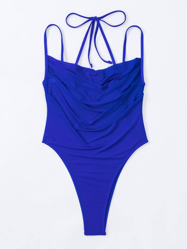 Tie Shoulder One Piece Swimsuit SHEIN USA