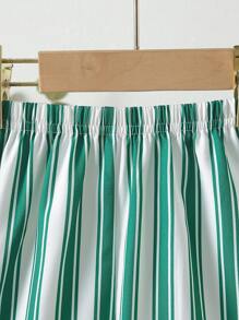 SHEIN Bộ thời trang bé trai Túi Nút phía trước Lá thư Sọc Giải trí - Nhiều màu - Xem 6