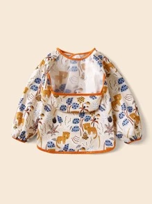 1入組嬰兒豹紋圖案圍兜