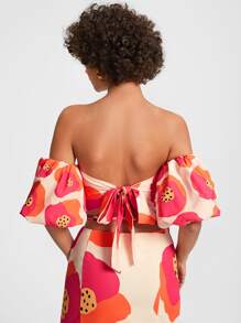 VALERIA GALIPOLI 圖案印花一字肩襯衫 - 彩色 - 查看 2