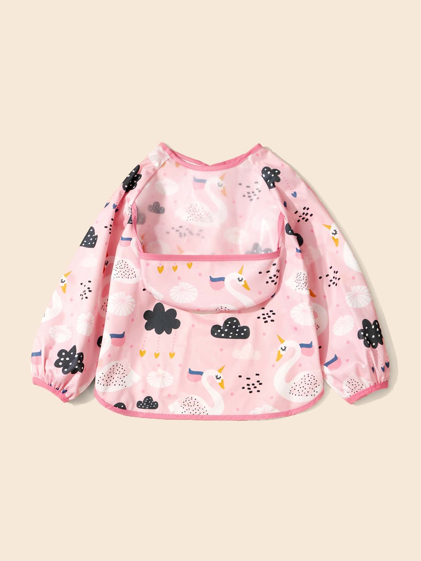 1入組嬰兒天鵝樣式圍兜 - 粉色 - 查看 1