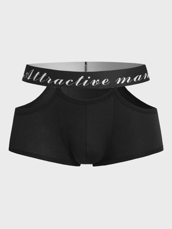Hombres Calzoncillos boxer en contraste con cinta con letra