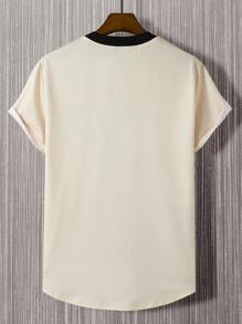 Manfinity Hypemode Áo sơ mi Nam Dây kéo Lá thư Giải trí - Màu be - Xem 2