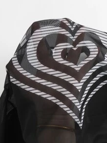 Cover up con estampado de corazón - Negro - Ver 6