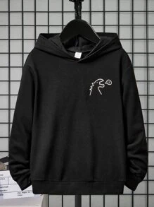 SHEIN Tween Boy Dinosaur Print Sweatshirt - Black - View 1