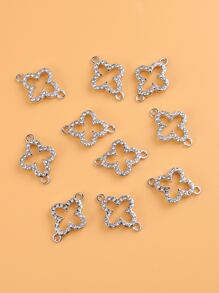 10 Stücke Strass Dekor DIY Verbinder - Silber - Übersicht 1
