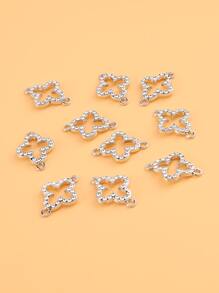 10 Stücke Strass Dekor DIY Verbinder - Silber - Übersicht 2