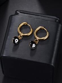 Men Eye Drop Earrings - Multicolor - View 2