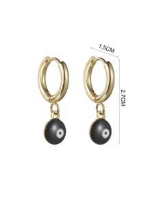 Men Eye Drop Earrings - Multicolor - View 3