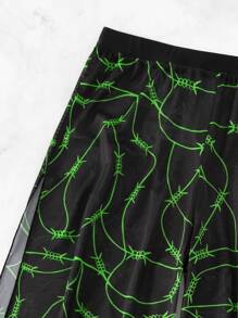 3入組實色褶皺夏季沙灘比基尼套裝和劈腿沙灘褲 - 黑色 - 查看 6