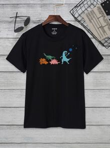 Áo thun & Áo lót Nam Hoạt hình Khủng long Giải trí - màu đen - Xem 1