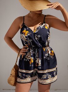 SHEIN VCAY Cami Romper mit Blume Muster