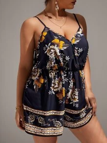 SHEIN VCAY Cami Romper mit Blume Muster