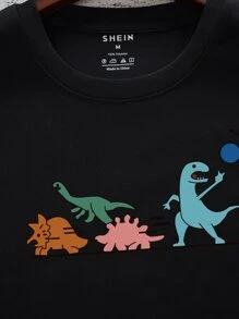 Áo thun & Áo lót Nam Hoạt hình Khủng long Giải trí - màu đen - Xem 3