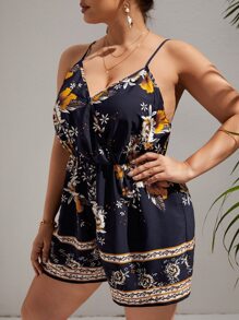 SHEIN VCAY Cami Romper mit Blume Muster