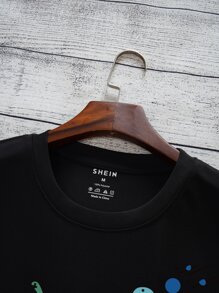 Áo thun & Áo lót Nam Hoạt hình Khủng long Giải trí - màu đen - Xem 4