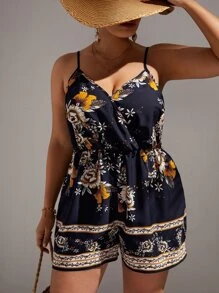 SHEIN VCAY Cami Romper mit Blume Muster