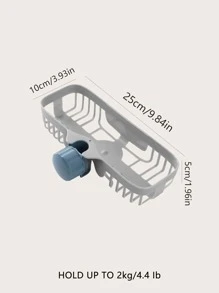 1pc Multifunction Faucet Storage Rack - Grey - View 2