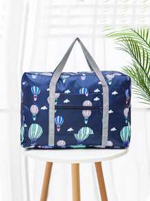 1 件卡通图案旅行收纳袋，便携式大号可爱服装打包袋，适合旅行，波西米亚风