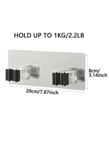 1pc 2 In 1 Mop Holder - Silver - View 4