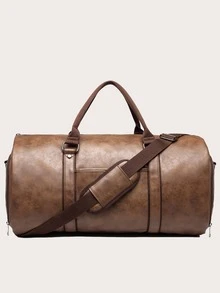 Men Minimalist Duffel Bag - Coffee Brown - View 1