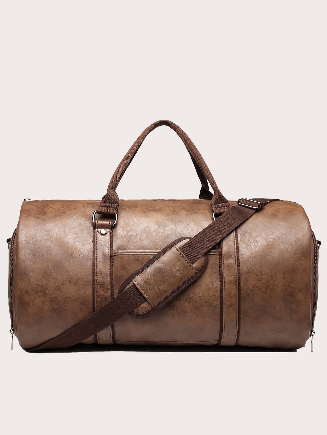 Men Minimalist Duffel Bag - Coffee Brown - View 1