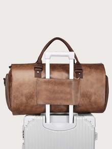 Men Minimalist Duffel Bag - Coffee Brown - View 2