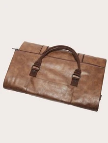 Men Minimalist Duffel Bag - Coffee Brown - View 5