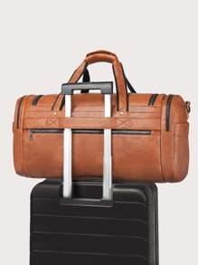 Men Minimalist Duffel Bag - Coffee Brown - View 2