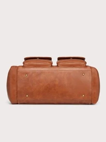 Men Minimalist Duffel Bag - Coffee Brown - View 3