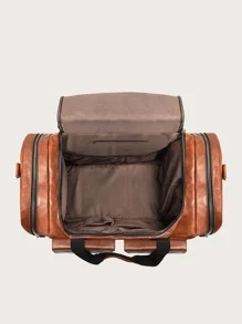 Men Minimalist Duffel Bag - Coffee Brown - View 6