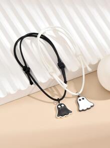 2入組幽靈吊飾手環 - 黑與白 - 查看 2