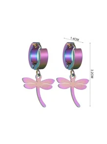 Men Dragonfly Drop Earrings - Multicolor - View 3