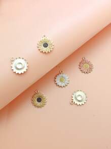 6pcs Random Flower DIY Pendant - Multicolor - View 2