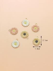 6pcs Random Flower DIY Pendant - Multicolor - View 3